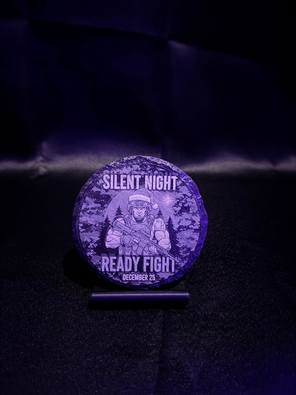 New Military holiday Stone Coasters with Precision Laser Engraving.